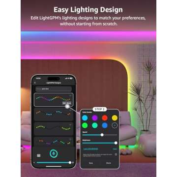 Lepro S1 AI LED Strip Lights for Bedroom - 32.8ft Smart RGB Light Strips with IC and Rainbow Chasing Effects, Color Segment DIY, AI Generated Lighting for New Year, No Remote, 2.4G Wi-Fi & Bluetooth