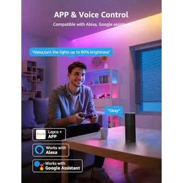 Lepro S1 AI LED Strip Lights for Bedroom - 32.8ft Smart RGB Light Strips with IC and Rainbow Chasing Effects, Color Segment DIY, AI Generated Lighting for New Year, No Remote, 2.4G Wi-Fi & Bluetooth