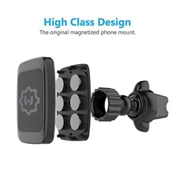 WixGear Magnetic Phone Car Mount, Universal Twist-Lock Air Vent Magnetic Car Phone Mount Holder, Phone Holder for Car Compatible with Cell Phones with Swift-Snap