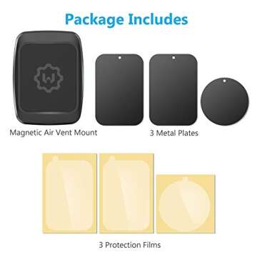 WixGear Magnetic Phone Car Mount, Universal Twist-Lock Air Vent Magnetic Car Phone Mount Holder, Phone Holder for Car Compatible with Cell Phones with Swift-Snap