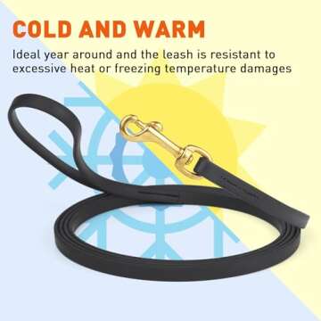 Viper Biothane Working Tracking Lead Leash Long Line for Dogs, Black 1/2" x 15ft