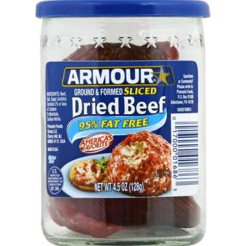 Armour Star Sliced Dried Beef, Flavorful 4.5 oz Jar Ideal for Quick Meals