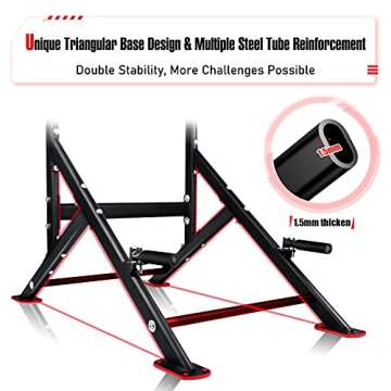 Sportsroyals Power Tower Pull Up Dip Station Assistive Trainer Multi-Function Home Gym Strength Trai...