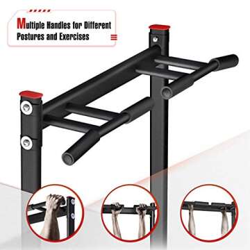 Sportsroyals Power Tower Pull Up Dip Station Assistive Trainer Multi-Function Home Gym Strength Training Fitness Equipment 440LBS