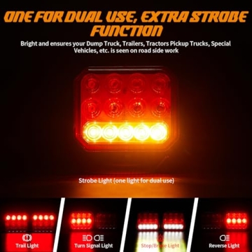 INHTGEAS Wireless Trailer Lights - Magnetic 2-in-1 Strobe Light Kit