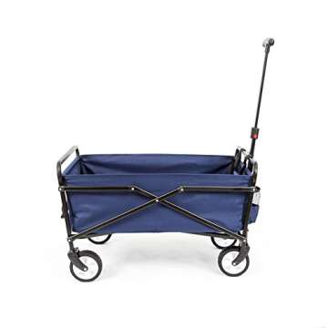 YSC Collapsible Folding Beach Outdoor Utility Wagon (Navy Blue)