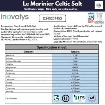 Le Marinier French Sea Salt 1.1lb - Natural and Mineral Rich