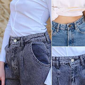 HanTech Premium Instant Jean Buttons, No Sew Replacement