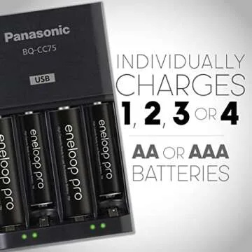 High-Capacity Eneloop Pro AA Batteries with CC75 Charger
