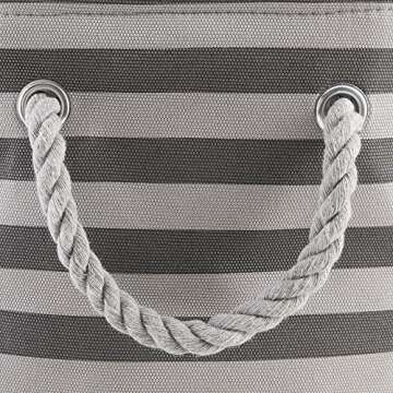 Bone Dry Pet Storage Collection Striped Paw Patch Bin, Medium Rectangle, Gray