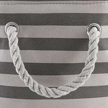 Bone Dry Pet Storage Collection Striped Paw Patch Bin, Medium Rectangle, Gray