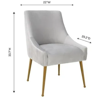 TOV Beatrix Velvet Side Chair Luxury Comfort in Gray