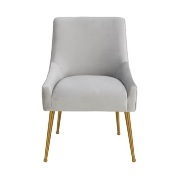 TOV Beatrix Velvet Side Chair Luxury Comfort in Gray
