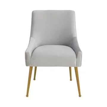 TOV Beatrix Velvet Side Chair Luxury Comfort in Gray