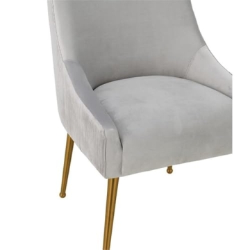 TOV Beatrix Velvet Side Chair Luxury Comfort in Gray