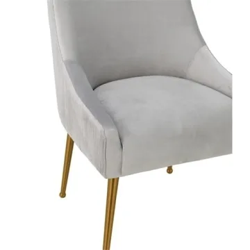 TOV Beatrix Velvet Side Chair Luxury Comfort in Gray