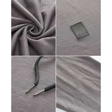 Lexiart Mens Fashion Hoodies Sport Pullover Solid Color Shirt Workout Lightweight Tops Dark Grey