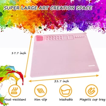 SHNOKER Silicone Craft Mat - 21.7" x 17.7" For Creative Fun