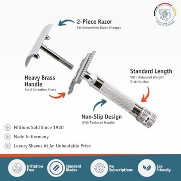 Merkur Mk34c Double Edge Razor with Heavy Duty Short Handle