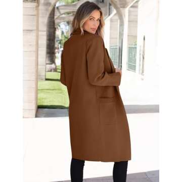 ANRABESS Women Cardigan Sweater Jackets Open Front Thick Knit Oversized Blazer Coatigan 2025 Fall Winter Long Coats Outwear CaramelSmall