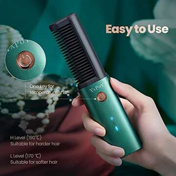 YAPOY Portable Cordless Hair Straightener with Quick Heating