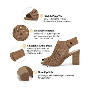 Stylish Coutgo Heels for Women Open Toe Ankle Strap Footwear