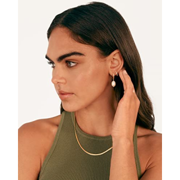 Stylish PAVOI Gold Plated Pearl Huggie Hoop Earrings