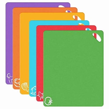 Bedoo Extra Thick Flexible Plastic Kitchen Cutting Mats Set