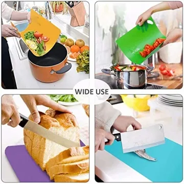 Bedoo Extra Thick Flexible Plastic Kitchen Cutting Mats Set