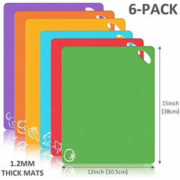Bedoo Extra Thick Flexible Plastic Kitchen Cutting Mats Set