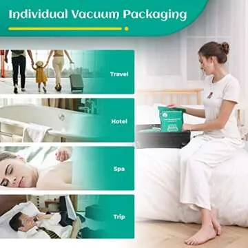 Disposable Bed Sheets for Hotel, Travelling Essentials with 2 Disposable Bath Towels 2 Disposable Face Towels and 4 Pcs Disposable Bed Sheets Set, Disposable Washcloths for Travel Hotel Essentials