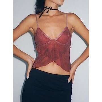 Xineicy Camisole for Women Y2K Crop Top Sexy Spaghetti Strap Sleeveless Cami Top Halter Top Backless Summer Tops