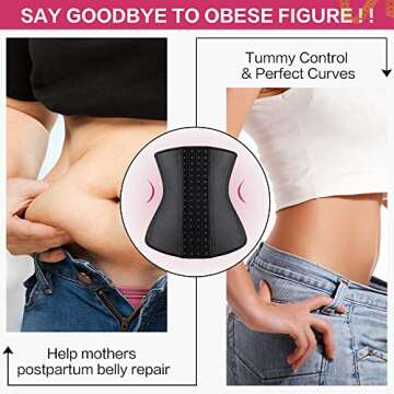 YIANNA Latex Waist Trainer for Women - Tummy Control Corset