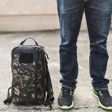 Recycled Firefighter Typhon EDC Backpack – Compact 12 Liter Backpack, Slim Minimalist Backpack