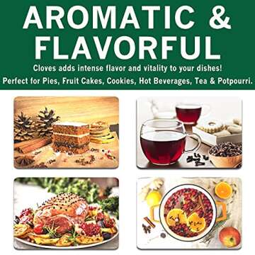 Spices Village Whole Cloves, All Natural Dried Clove Buds, 7 Ounces, Kosher, Gluten Free, Non GMO, Whole Seeds Great for Food, Tea, Potpourri, KETO Friendly, Resealable Bulk Bag [Package may Vary]