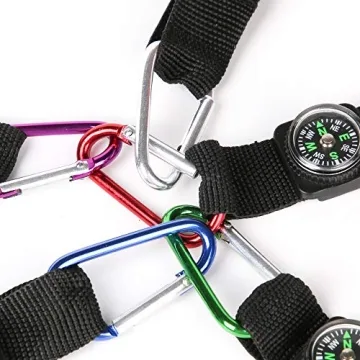 PROLOSO Carabiner Compass Keychain Kids 20 Pcs