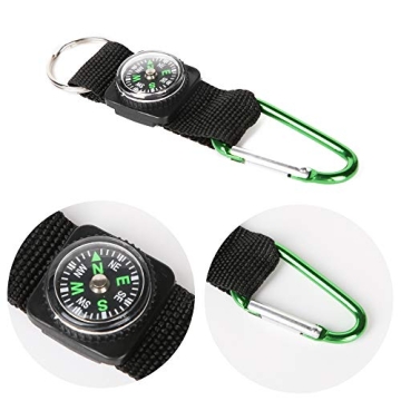 PROLOSO Carabiner Compass Keychain Kids 20 Pcs