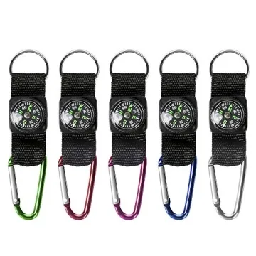 PROLOSO Carabiner Compass Keychain Kids 20 Pcs
