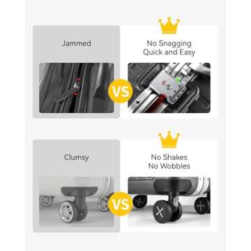 LUGGEX Zipperless Carry On Luggage with Durable Spinner Wheels