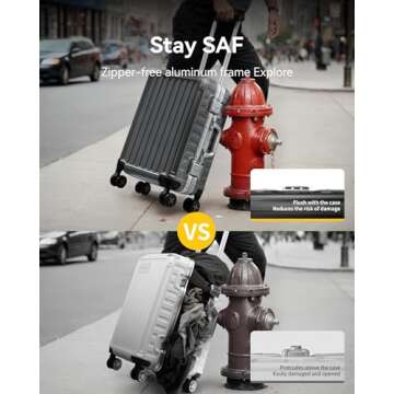 LUGGEX Zipperless Carry On Luggage with Durable Spinner Wheels