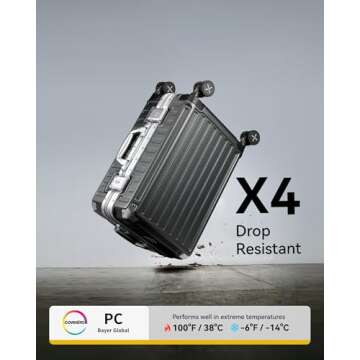 LUGGEX Zipperless Carry On Luggage with Durable Spinner Wheels