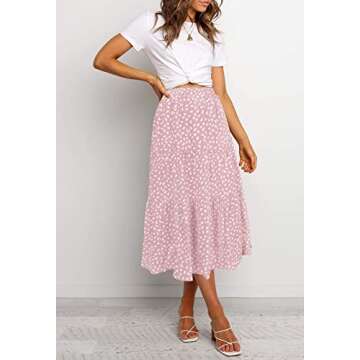 Stylish MEROKEETY Boho Leopard Print Midi Skirt