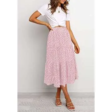 Stylish MEROKEETY Boho Leopard Print Midi Skirt