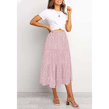 Stylish MEROKEETY Boho Leopard Print Midi Skirt