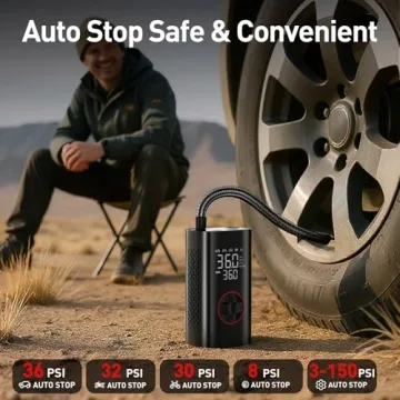 Tire Inflator Portable Air Compressor - 150PSI Cordless Pump