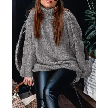 Cozy Oversized Turtleneck Sweater for Women