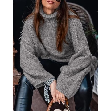 Cozy Oversized Turtleneck Sweater for Women