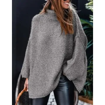 Cozy Oversized Turtleneck Sweater for Women