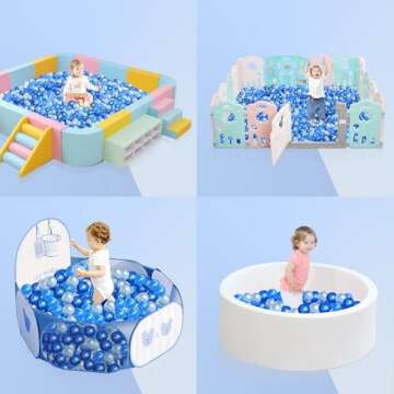 EOSAU 100 Ball Pit Balls for Toddlers, Phthalate & BPA Free Plastic Balls, Crush Proof 2.16" Colorfu...