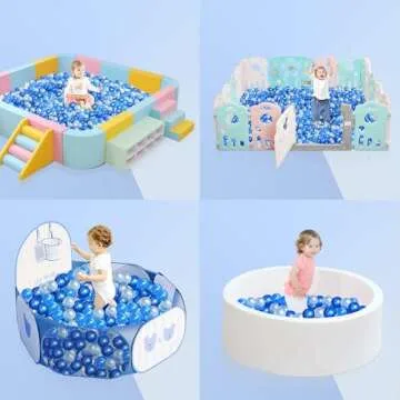 EOSAU 100 Ball Pit Balls for Toddlers, Phthalate & BPA Free Plastic Balls, Crush Proof 2.16" Colorfu...